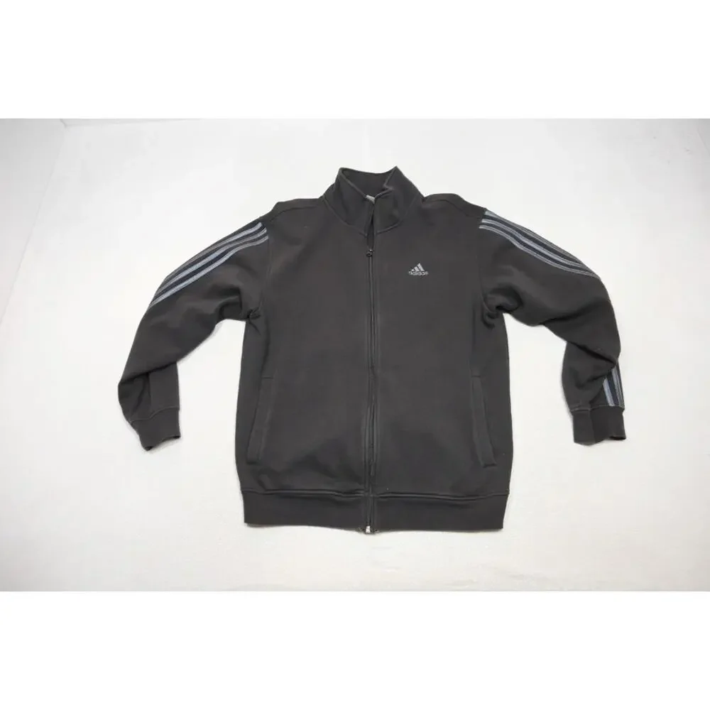 Adidas Fleece Track Jacket Full Zip Performance Athletic Black‎ Mens Sz XL